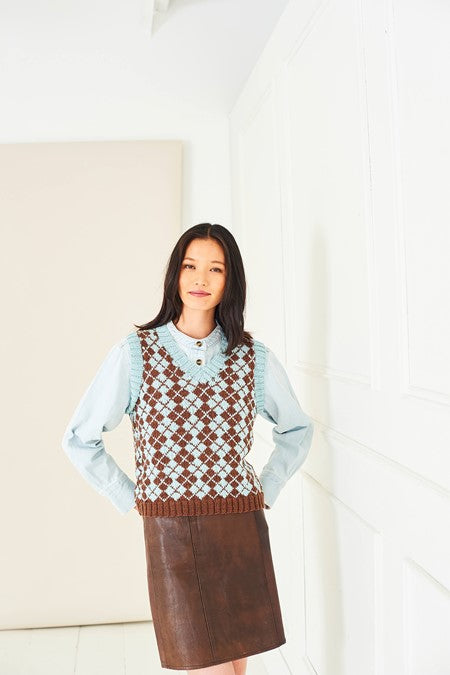 stylecraft knitting pattern Ladies Fair Isle Tank Top & Accessories Pure Wool DK 10285 fabric shack malmesbury