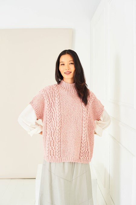 stylecraft knitting pattern Ladies Jumper Cable Slipover Pure Wool DK 10284 fabric shack malmesbury