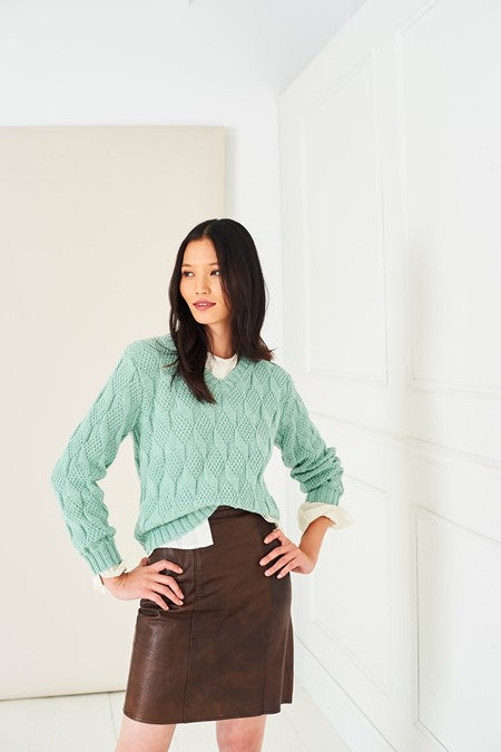 stylecraft knitting pattern Ladies Textured Jumper Tank Top & Scarf Pure Wool DK 10282 fabric shack malmesbury