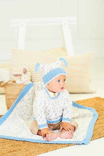 stylecraft knitting pattern babies hat jumper sweater blanket Dotty DK double knit 10202 baby fabric shack malmesbury