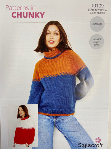 stylecraft knitting pattern jumper sweater yarn wool knit large size softie chunky fabric shack malmesbury 10109