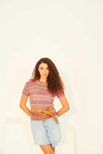 stylecraft knitting pattern sweater jumper top t-shirt yarn wool colour burst dk double knit fabric shack malmesbury 10132