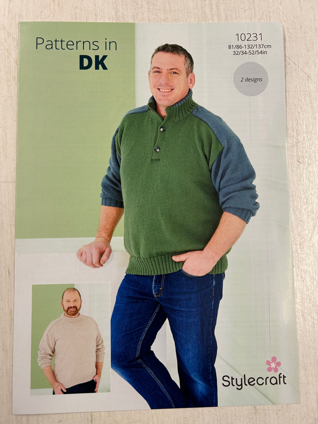 stylecraft mens jumper sweater knitting pattern dk double knit bambino fabric shack malmesbury 10231
