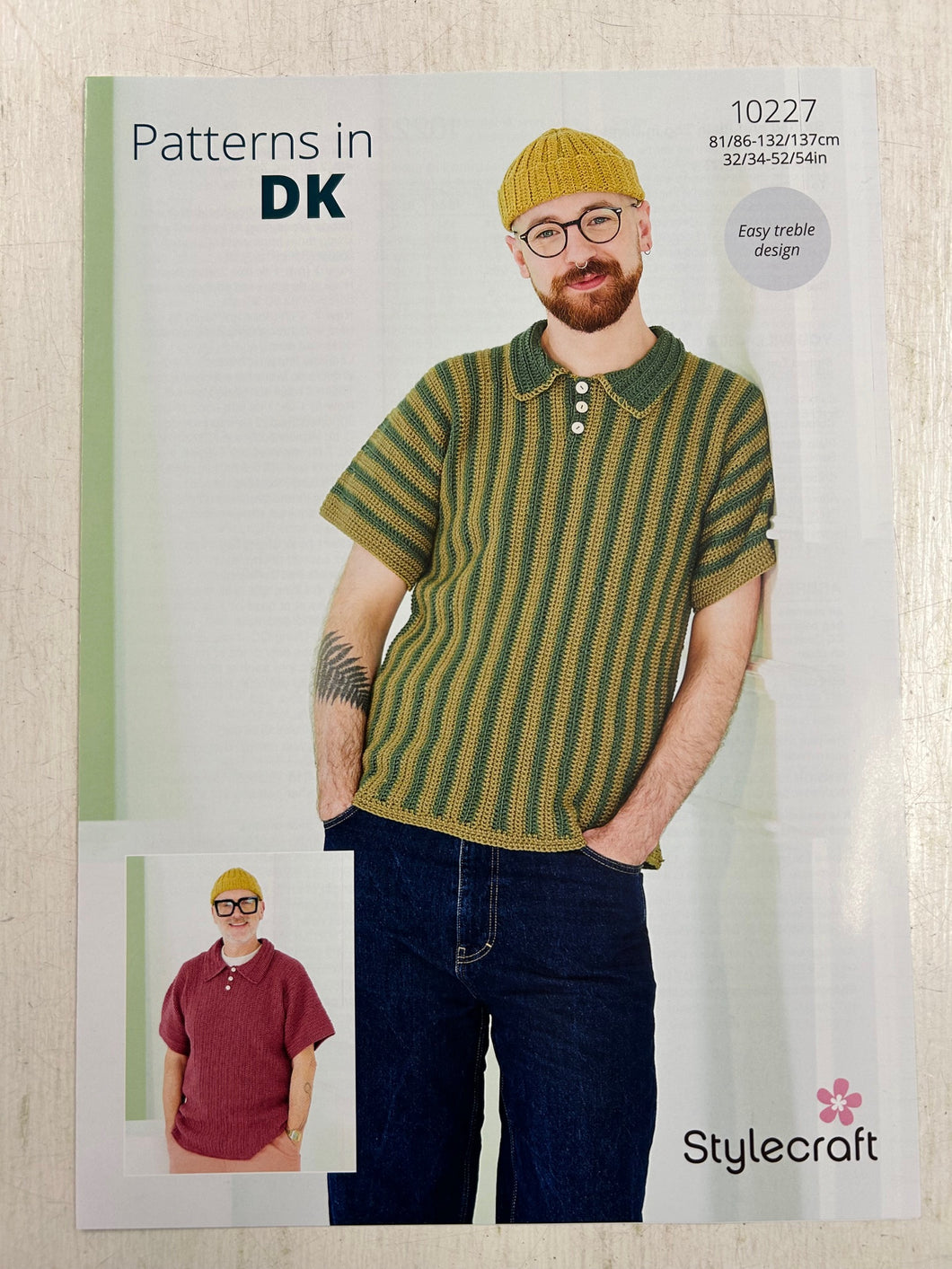 stylecraft mens tshirt shirt top crochet pattern dk double knit bambino fabric shack malmesbury 10227