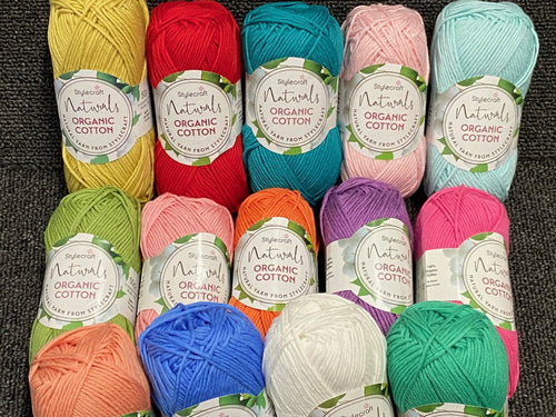 stylecraft naturals organic cotton 50g wool yarn knitting knit crochet natural various colours fabric shack malmesbury