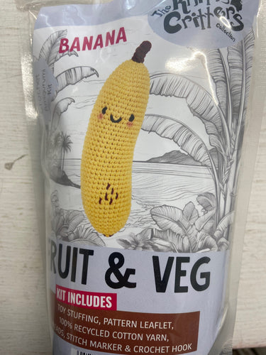 the knitty critters crochet kit fruit and veg banana amigurumi fabric shack malmesbury