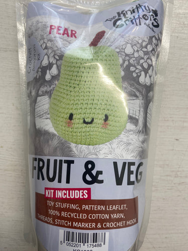 the knitty critters crochet kit fruit and veg pear amigurumi fabric shack malmesbury