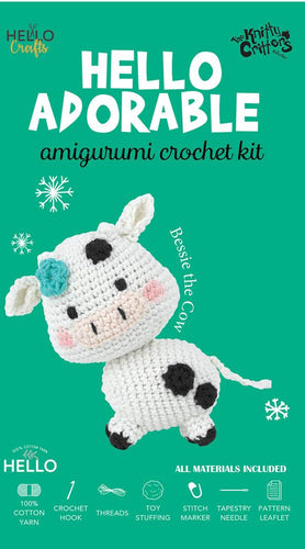 the knitty critters crochet kit hello adorable bessy the cow amigurumi fabric shack malmesbury
