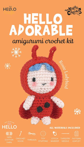 the knitty critters crochet kit hello adorable rosie ladybird ladybug amigurumi fabric shack malmesbury