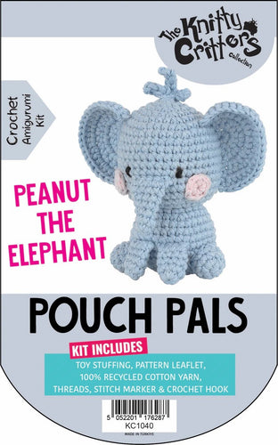 the knitty critters crochet kit pouch pals peanut elephant amigurumi fabric shack malmesbury