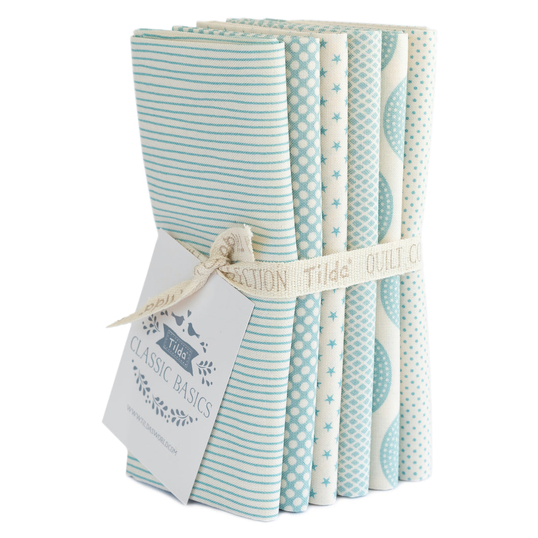 tilda cotton fat quarter pack permanent classics light blue pack 6 fabric shack malmesbury TD300035