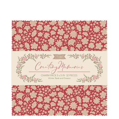 tilda creating memories charm pack red winter pre-cut fabric shack malmesbury TD300213