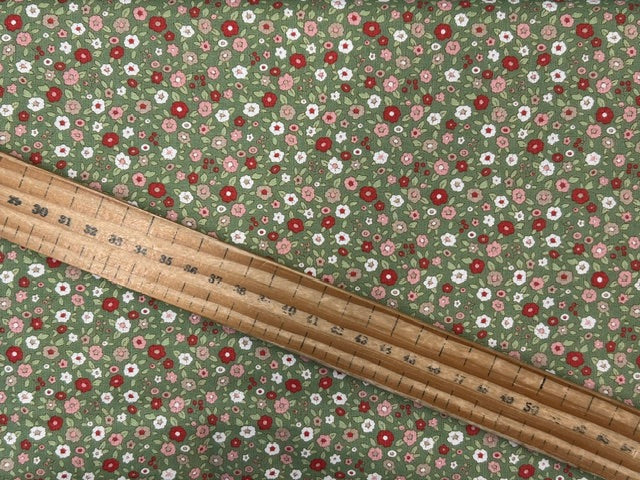 tilda creating memories evie flora flower green cotton fabric shack malmesbury