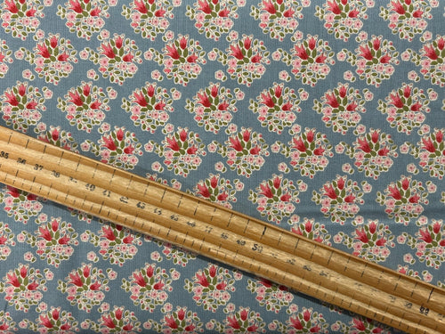 tilda creating memories lulu flora flower blue cotton fabric shack malmesbury
