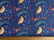 tilda hibernation sleepy bird sleepybird partridge blue toadstool mushroom cotton fabric shack malmesbury