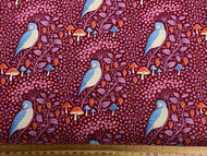 tilda hibernation sleepy bird sleepybird partridge mulberry toadstool mushroom cotton fabric shack malmesbury