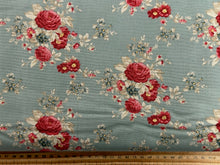 tilda merry little christmas flower floral carol rose duck egg blue cotton fabric shack malmesbury