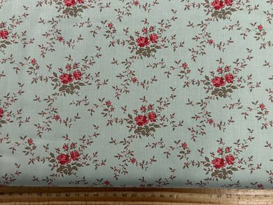 tilda merry little christmas flower floral noel rose mist green cotton fabric shack malmesbury
