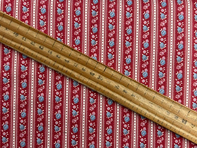 tilda village life agnes burgundy flower floral cotton fabric shack malmesbury
