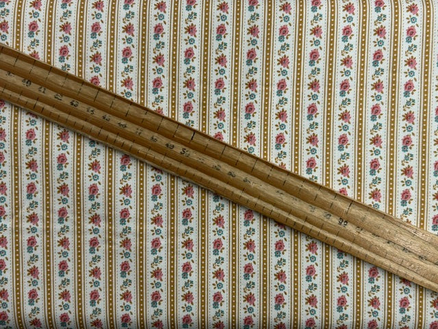 tilda village life agnes ochre flower floral cotton fabric shack malmesbury