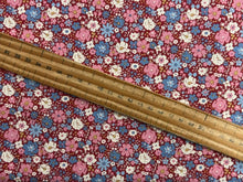 tilda village life esther burgundy flower floral cotton fabric shack malmesbury
