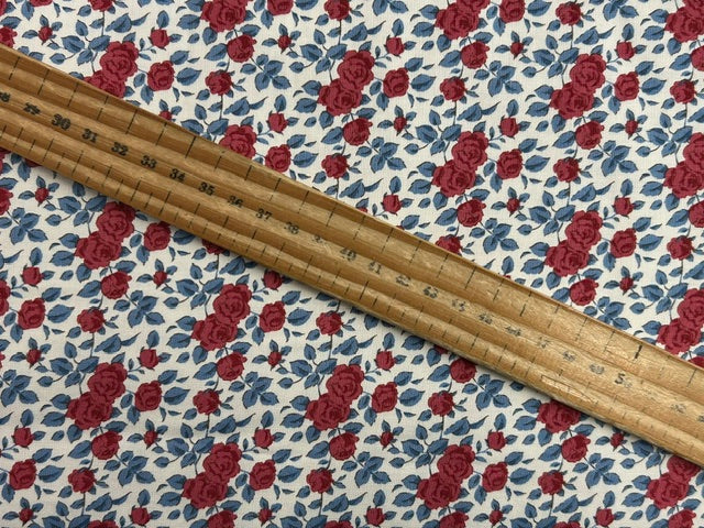 tilda village life margot burgundy flower floral cotton fabric shack malmesbury