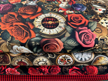 Timeless Treasures Down The Rabbit Hole Collage Multi Cotton Fabric by 1/4 Metre*