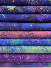 Timeless Treasures Cosmos Man in the Moon Purple Metallic Cotton Fabric by 1/4 Metre*