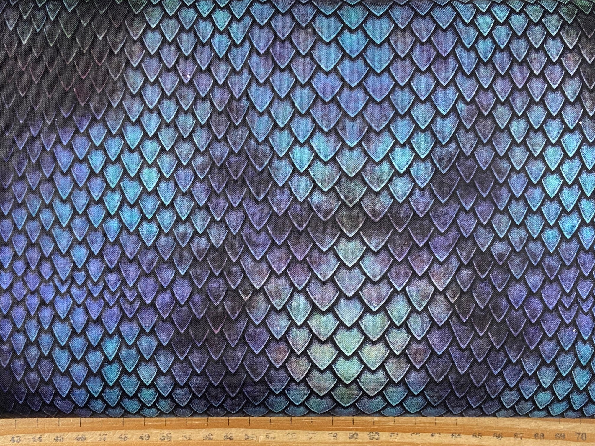 Timeless Treasures Dragons Dragon Scales Black Cotton Fabric by 1/4 Me