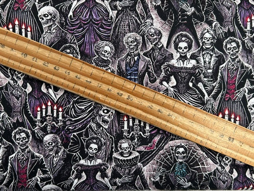 timeless treasures wicked selfie zombies prom night halloween gothic cotton fabric shack malmesbury