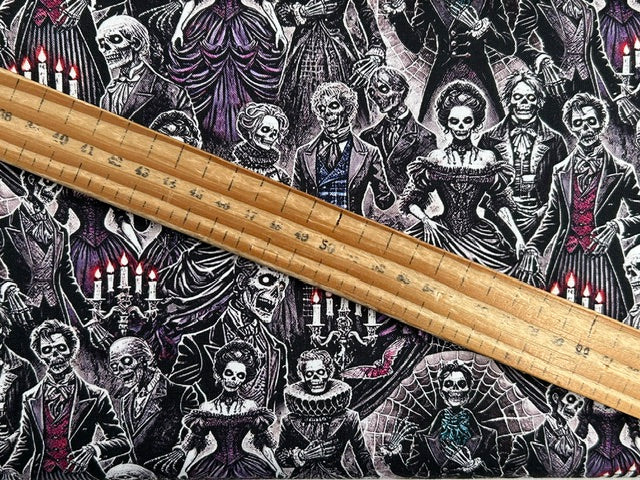 timeless treasures wicked selfie zombies prom night halloween gothic cotton fabric shack malmesbury