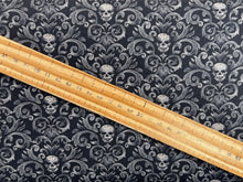 timeless treasures wicked skull scroll gothic goth black cotton fabric shack malmesbury