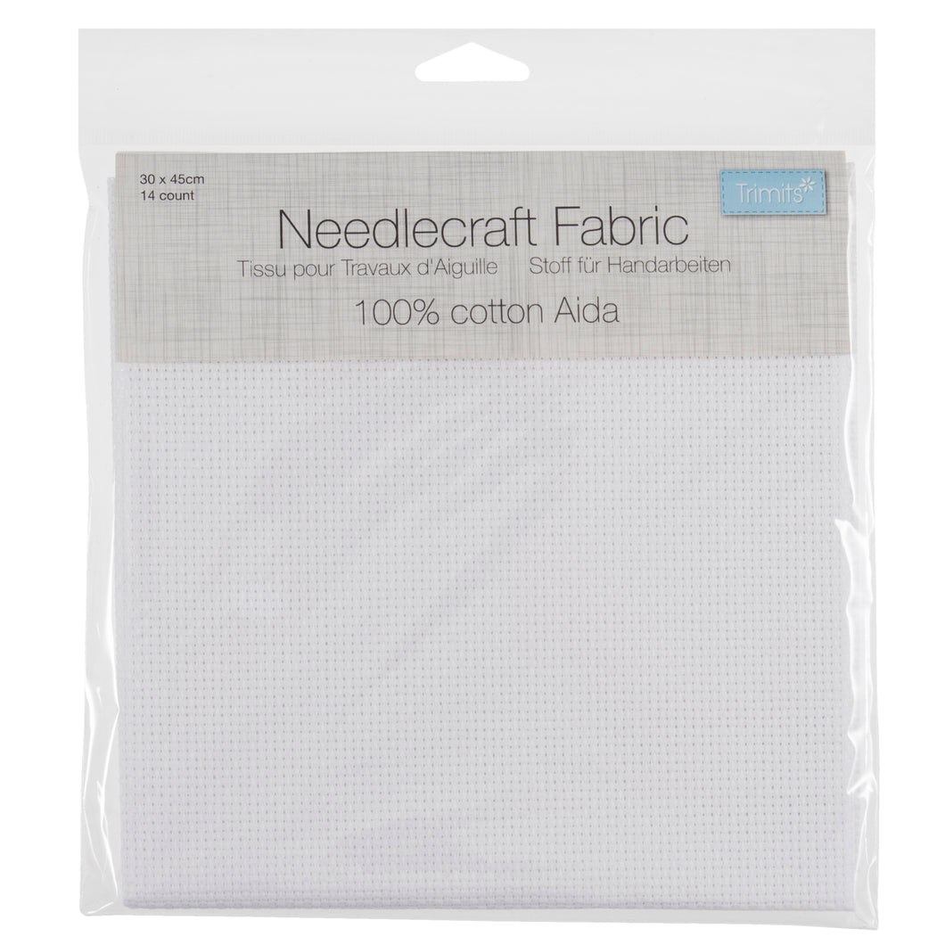 trimits aida cross stitch crosstich grid 14 count ct white fabric shack malmesbury A14_CRM-PK