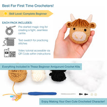 trimits beginners crochet kit amigurumi highland cow fabric shack malmesbury TCRK017