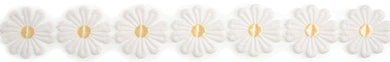 trimits daisy trim ribbon flower white yellow fabric shack malmesbury ET633_50_YEL