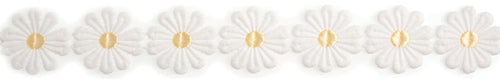 trimits daisy trim ribbon flower white yellow fabric shack malmesbury ET633_50_YEL