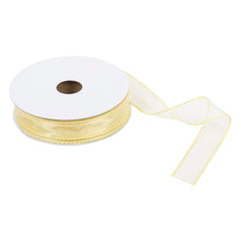 trimits premium wire edge ribbon organza trim 25mm light gold fabric shack malmesbury TTO2525_LTGLD