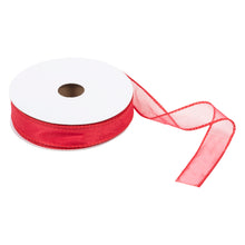 trimits premium wire edge ribbon organza trim 25mm red fabric shack malmesbury TTO2525_RED
