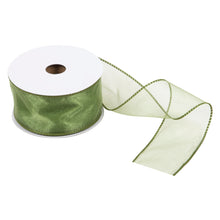 trimits premium wire edge ribbon organza trim 63mm green fabric shack malmesbury TTO2563_grn
