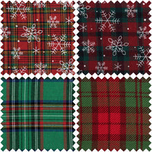 trimits printed christmas tartan polycotton fat quarter pack fabric shack malmesbury greens GTC148