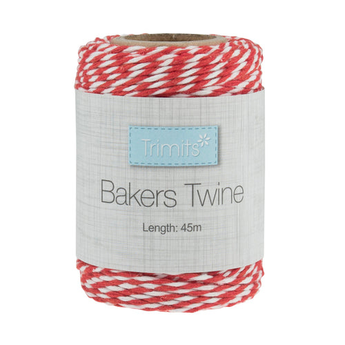 trimits bakers twine wrap wrapping present red white stripe 45m fabric shack malmesbury GTC178