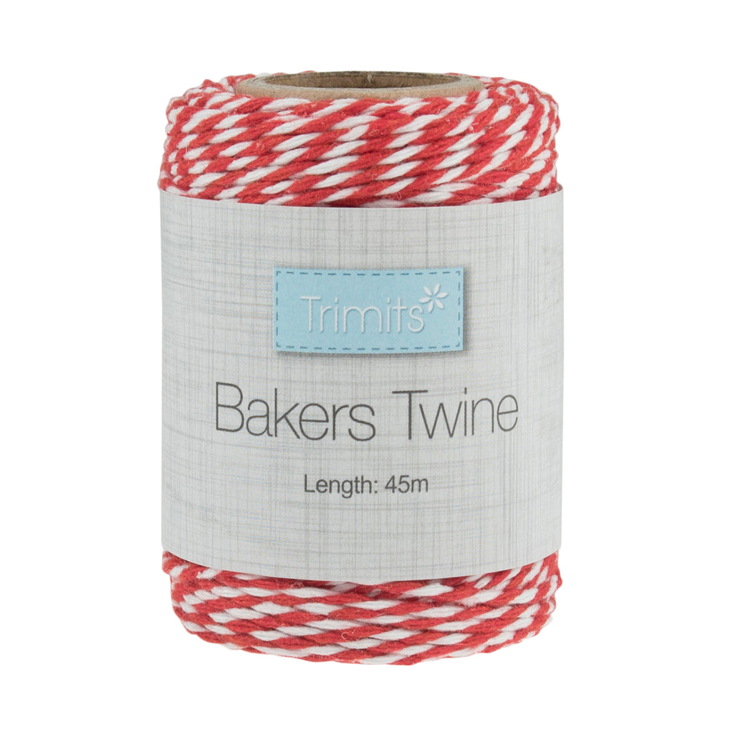 trimits bakers twine wrap wrapping present red white stripe 45m fabric shack malmesbury GTC178