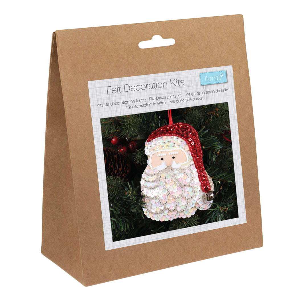 trimits christmas felt decoration sewing kit sequin santa fabric shack malmesbury GCK256