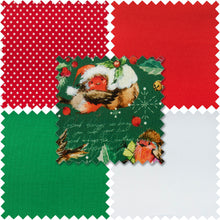 trimits christmas red green robins robin cotton fat quarter pack fabric shack malmesbury GTC186 2