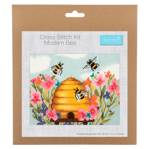 trimits counted cross stitch crosstitch modern bee large fabric shack malmesbury GCS98