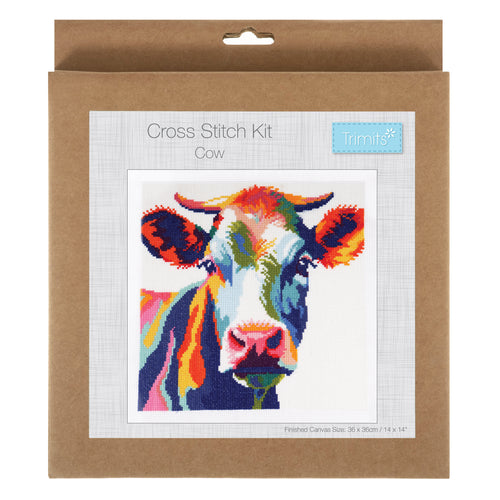 trimits counted cross stitch kit cow fabric shack malmesbury