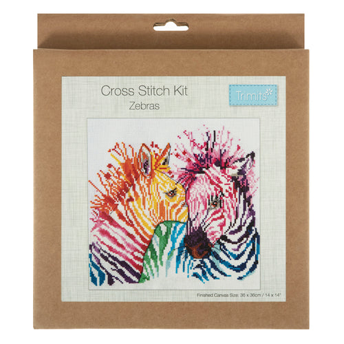 trimits counted cross stitch kit large zebras fabric shack malmesbury