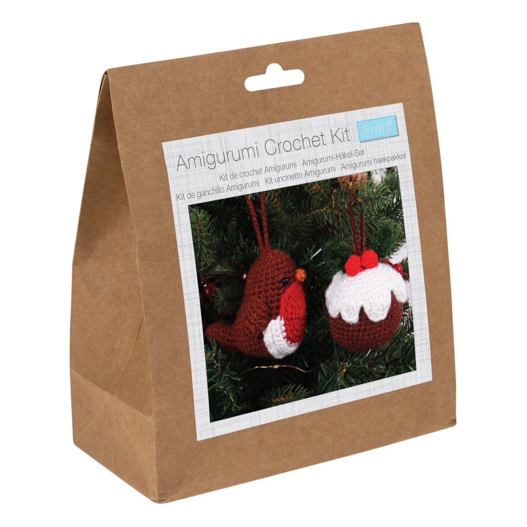 trimits crochet amigurumi christmas robin pudding kit fabric shack malmesbury TCRK023
