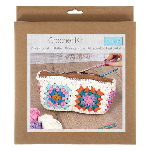 trimits crochet kit granny square bag with zip fabric shack malmesbury TCRK014