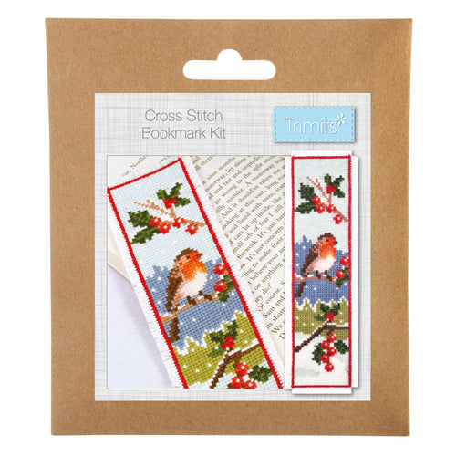 trimits crosstitch cross stitch christmas robin beginners fabric shack malmesbury GCS179
